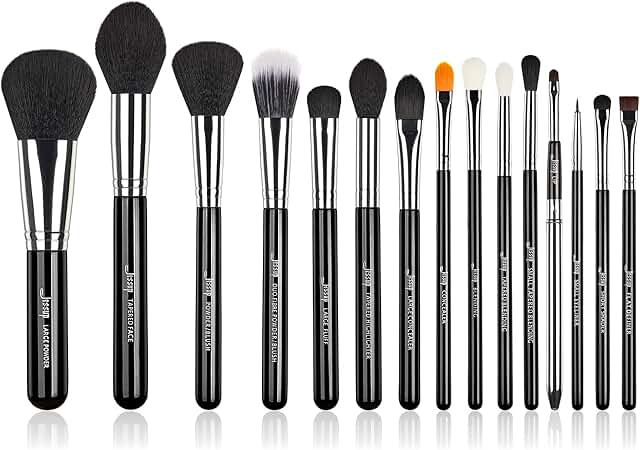 15-Piece Makeup Brush Set for Face and Eyes