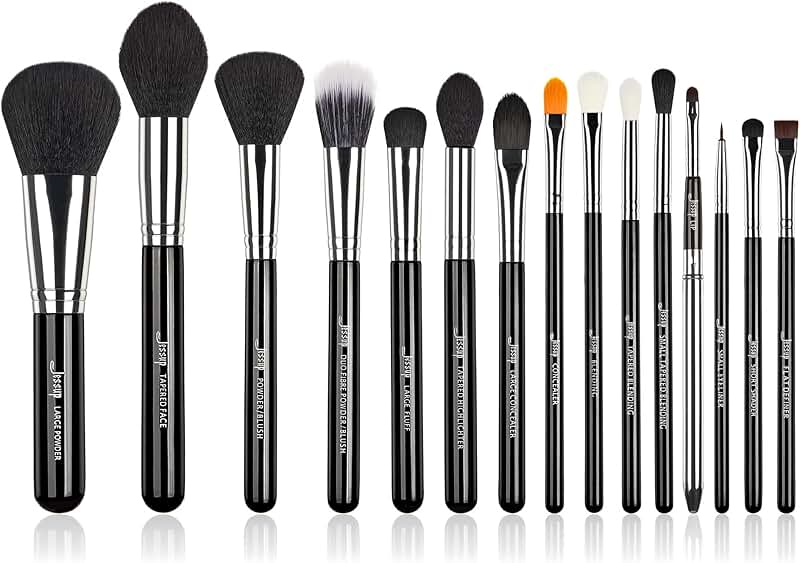 15-Piece Makeup Brush Set for Face and Eyes