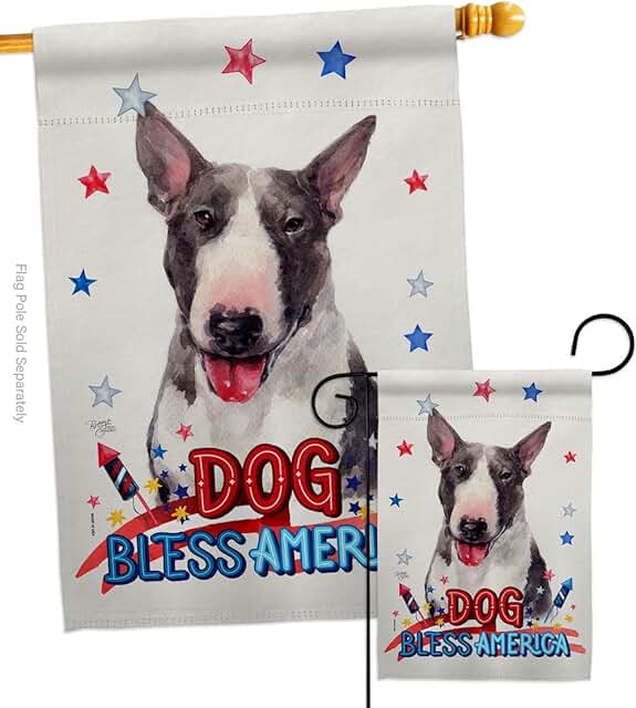 Patriotic Dog Garden Flag Set for Yard Decoration