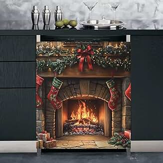 Christmas Fireplace and Stove Magnet Cover, 23" x 26"