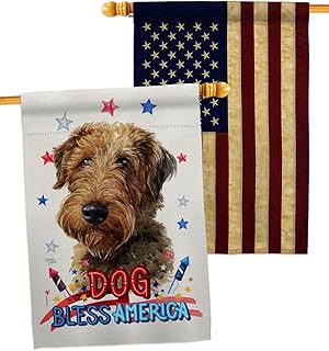 Patriotic Welsh Terrier House Flag Pack for Garden