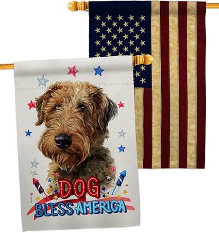 Patriotic Welsh Terrier House Flag Pack for Garden
