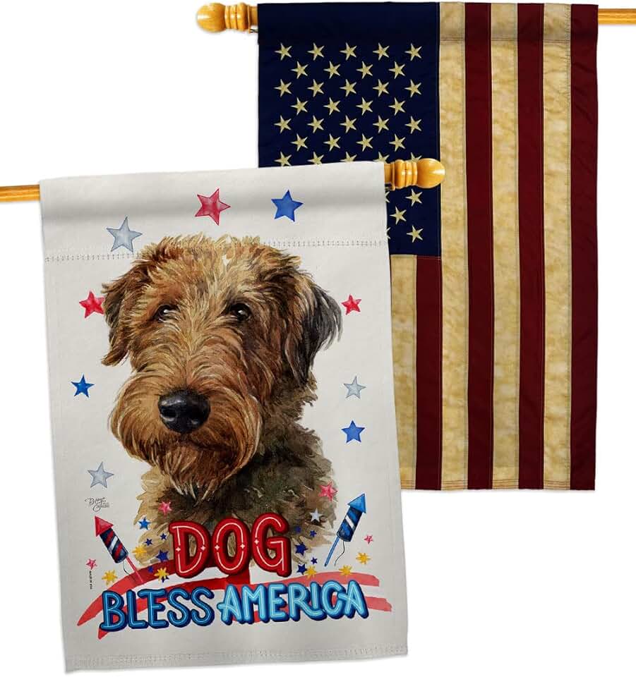 Patriotic Welsh Terrier House Flag Pack for Garden