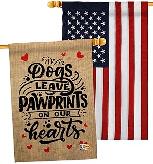 Dog and Puppy Pawprints Garden Flag Pack