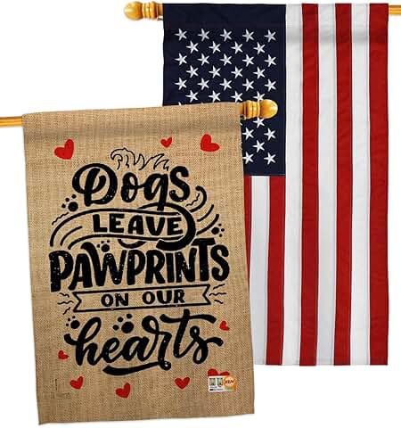 Dog and Puppy Pawprints Garden Flag Pack