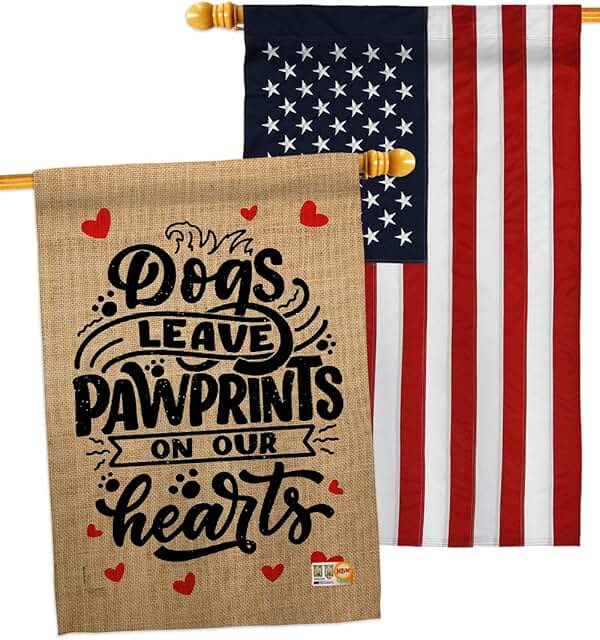 Dog and Puppy Pawprints Garden Flag Pack