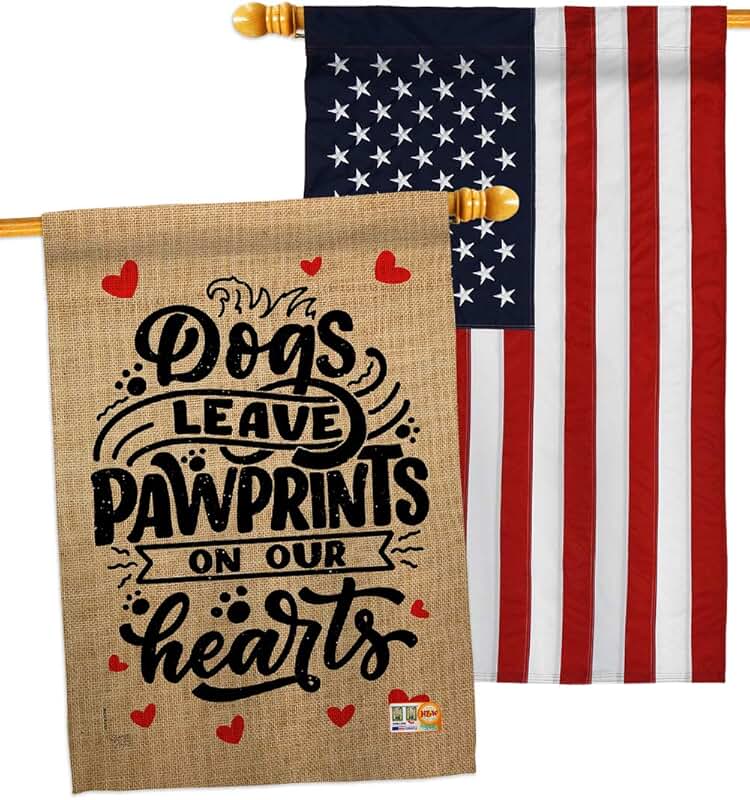 Dog and Puppy Pawprints Garden Flag Pack