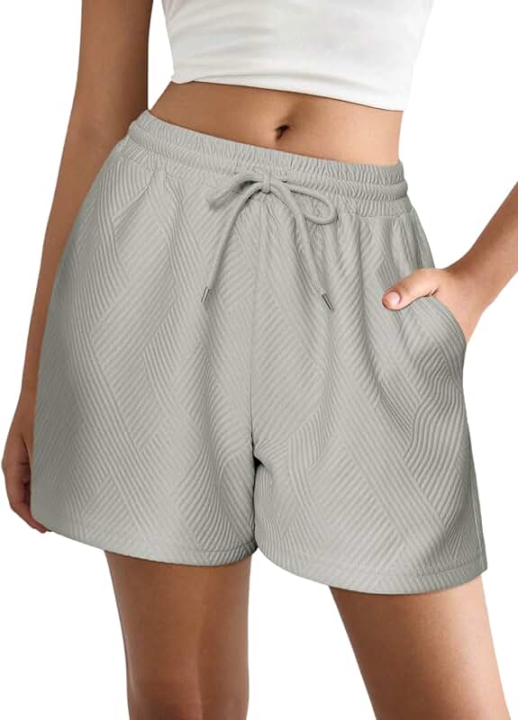 Women's Textured Lounge Shorts with Pockets