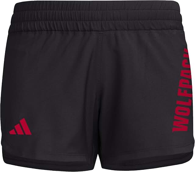 Women's Black and Red Woven Training Shorts, Small, 5-inch inseam