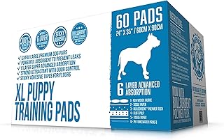 Extra Large Puppy Pee Pads with Sticky Tape, 60 Pack
