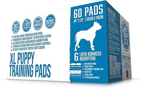 Extra Large Puppy Pee Pads with Sticky Tape, 60 Pack