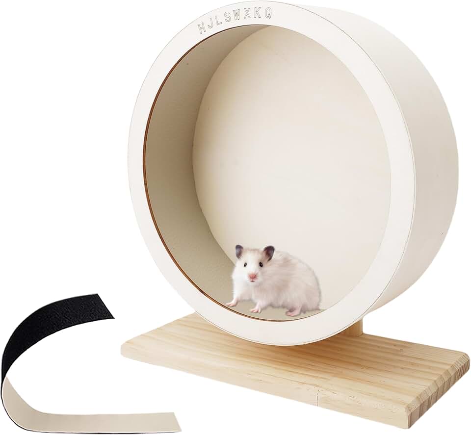 Silent Wooden Hamster Wheel for Small Pets