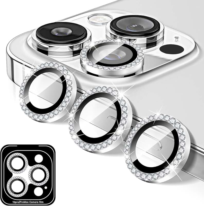Diamond Camera Lens Protector with Glitter Film
