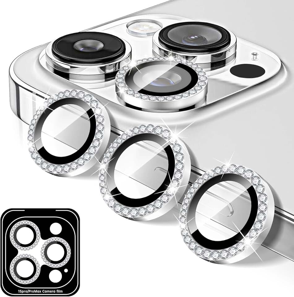 Diamond Camera Lens Protector with Glitter Film