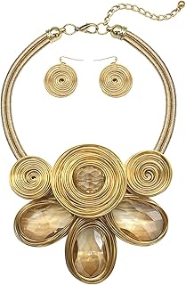 Colorful Chunky African Statement Necklace and Earring Set