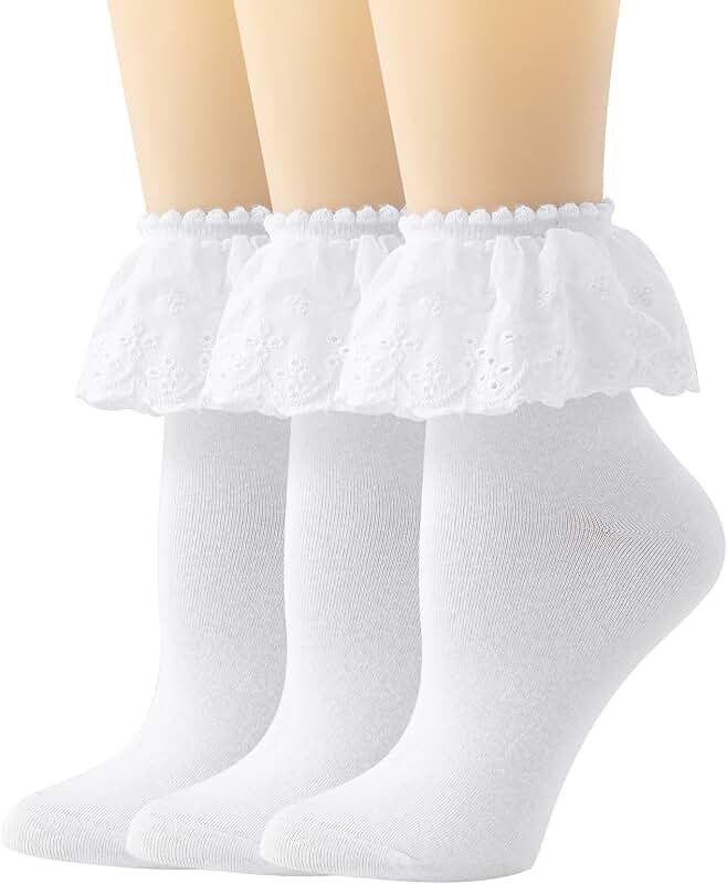 Lace Ruffle Ankle Socks for Women