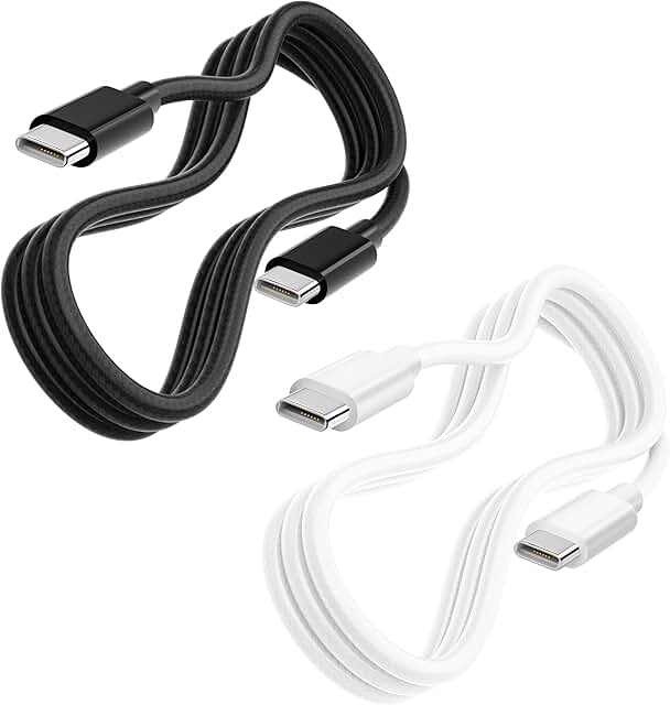 Colorful 0.5 Ft USB Type C to C Charging and Data Cables (2 Pack)