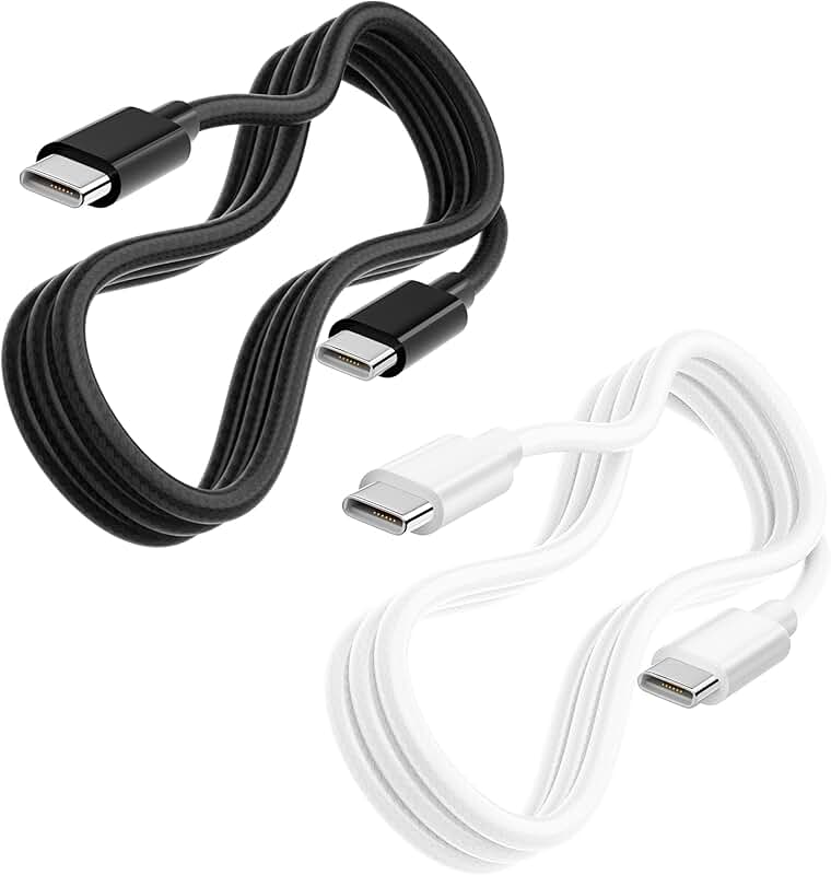Colorful 0.5 Ft USB Type C to C Charging and Data Cables (2 Pack)