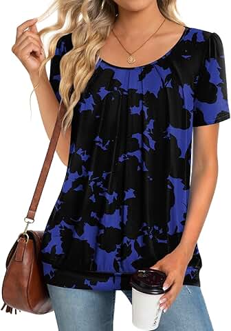 Women's Spring Summer Short Sleeve Tunic Top