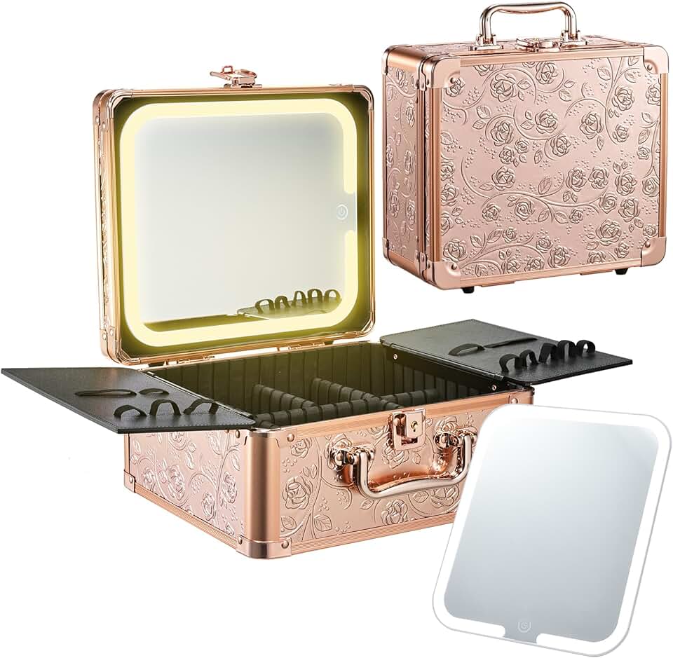 Magnetic Lighted Makeup Case with Adjustable Brightness