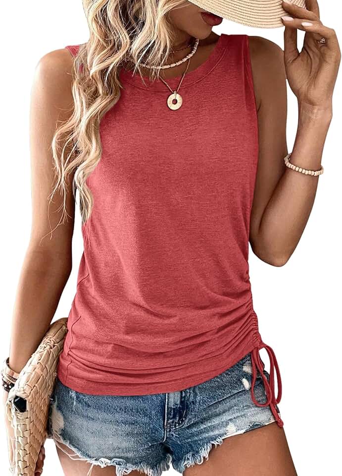 Women's Sleeveless Summer Tank Tops with Crew Neck