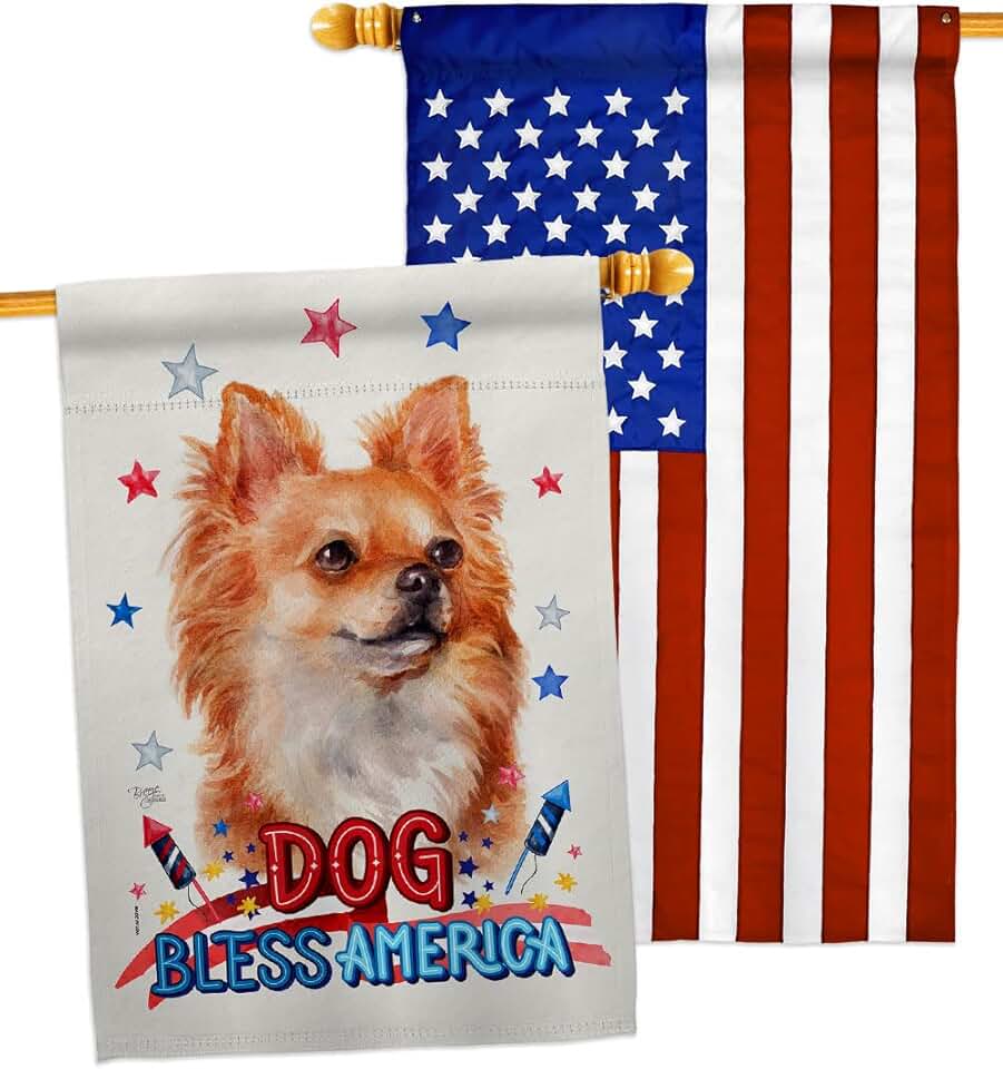 Patriotic Chihuahua House Flag Pack for Pets and Garden