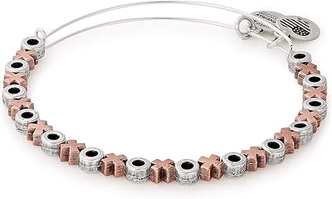Beaded Bangle with Mixed Metals