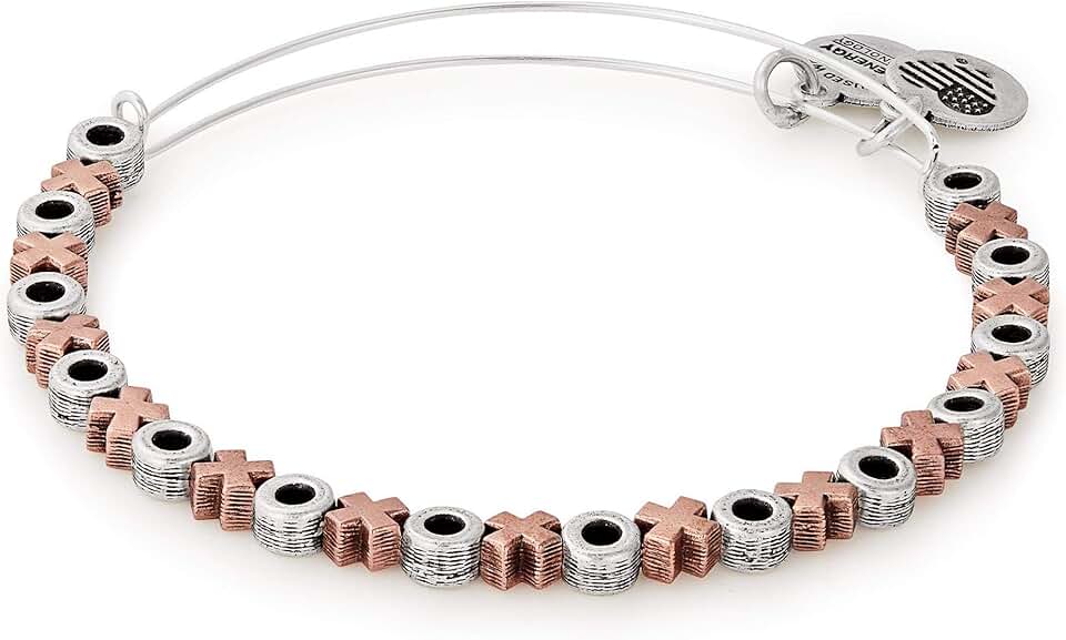 Beaded Bangle with Mixed Metals