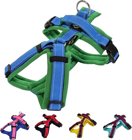 Safe adjustable dog harness with reflector for medium dogs