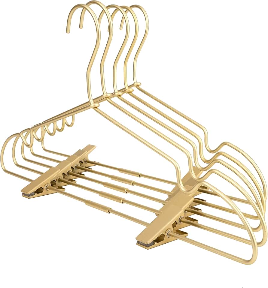 Gold Metal Baby Clothes Hangers, 12.5-inch, 30 Pack