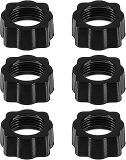 Set of 6 black tightening nuts for car mounts