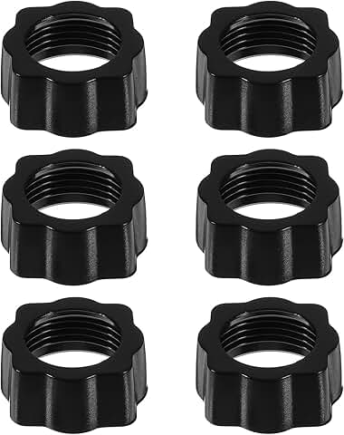 Set of 6 black tightening nuts for car mounts