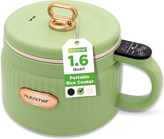 Portable 1.6 Qt Electric Rice Cooker with Multi-Function Cooking