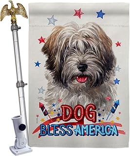Patriotic Dog House Flag with Eagle and Paw Design