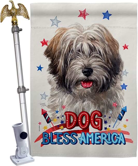 Patriotic Dog House Flag with Eagle and Paw Design