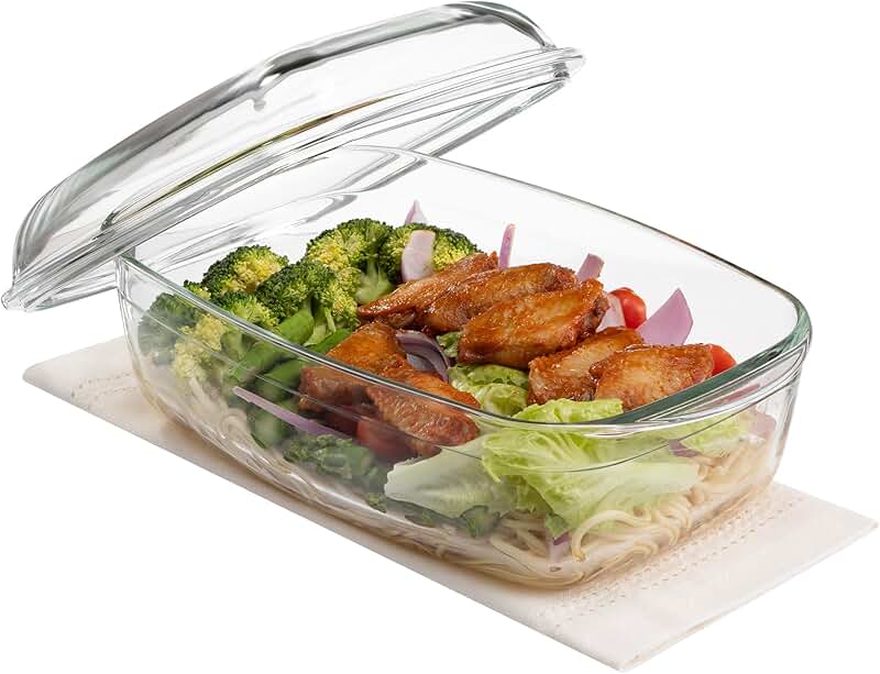 Rectangular Glass Casserole Dish, 4.5L, Oven and Microwave Safe