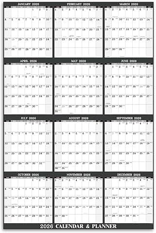 2026 Yearly Wall Calendar with Julian Dates