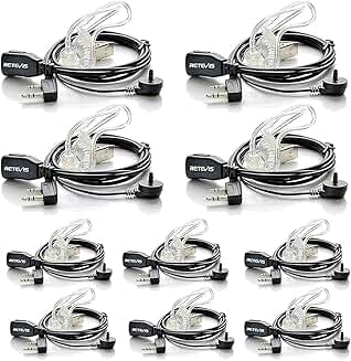 Set of 10 Two-Way Radio Earpieces with Microphone