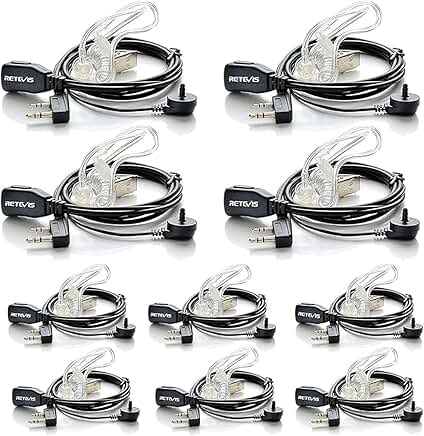 Set of 10 Two-Way Radio Earpieces with Microphone