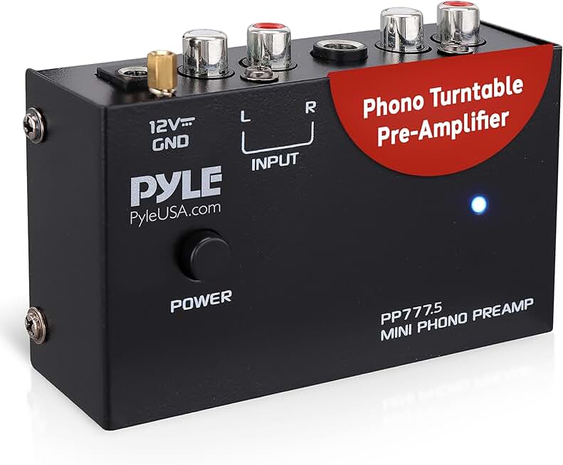 Mini Stereo Phono Preamplifier with RCA Inputs