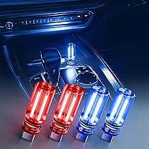 Set of 4 USB Car Night Lights with Touch Dimmable LED Bulbs