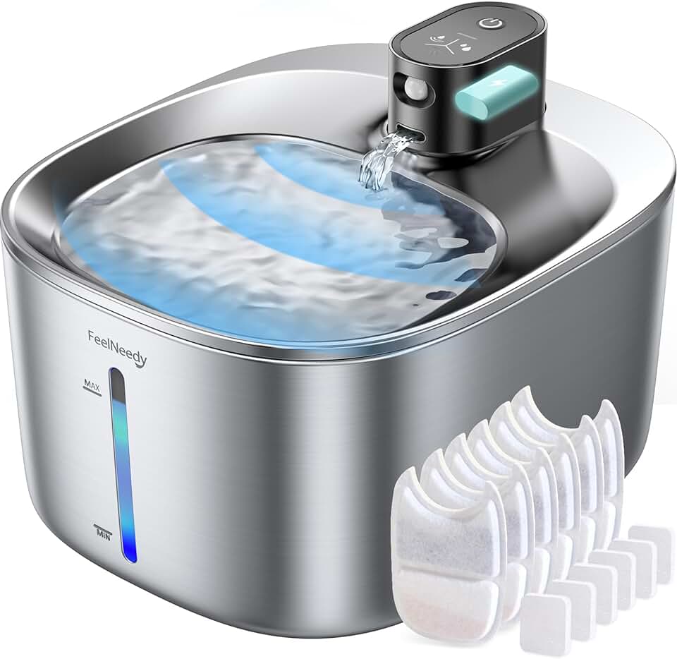 Wireless Pet Water Fountain with Motion Sensor and Filters