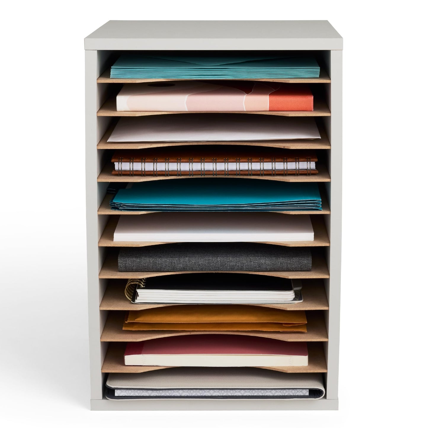 Vertical Literature Organizer with 11 Compartments