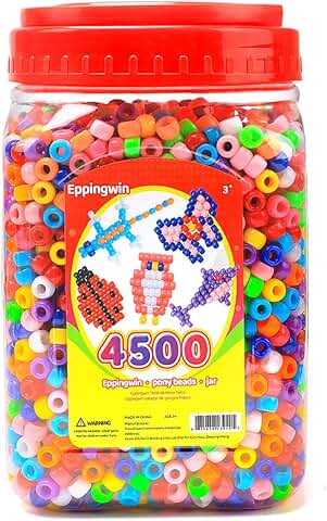 Large Pony Beads Bulk, 2.5 lb, 6x9 mm, for Crafts