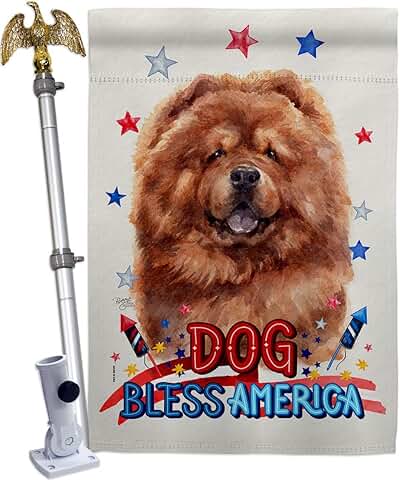 Patriotic Red Eagle Dog Flag for Garden or Yard