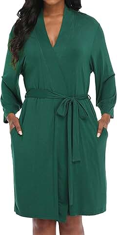 Knee-Length Knit Robe with Pockets for Women