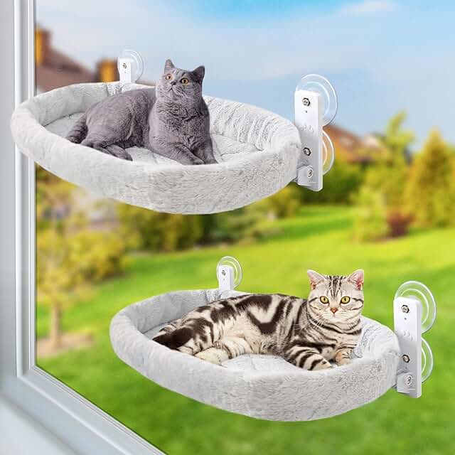 2-Pack Cat Window Perch with Soft Cover