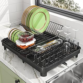 Large Dish Drying Rack with Cutlery Holder