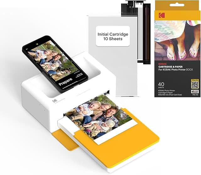 Portable 4x6 Photo Printer with Bluetooth and 50 Sheets