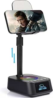 Adjustable Phone Stand with Bluetooth Speaker for All Devices